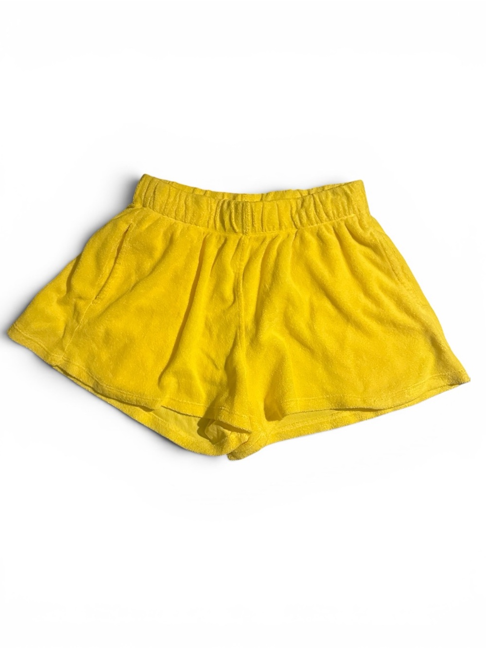 NWT Suzi Kondi Vibrant Yellow Terry Track Shorts XS